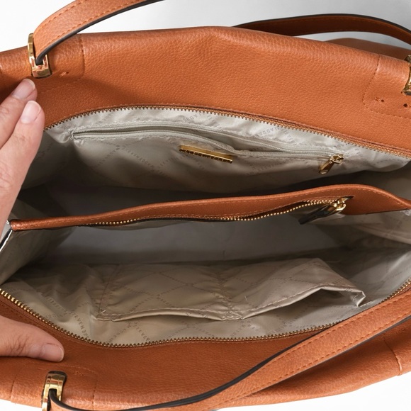 Steve Madden BNOLLA Cognac Satchel Tote NWT Gold Hardware - Picture 5 of 9